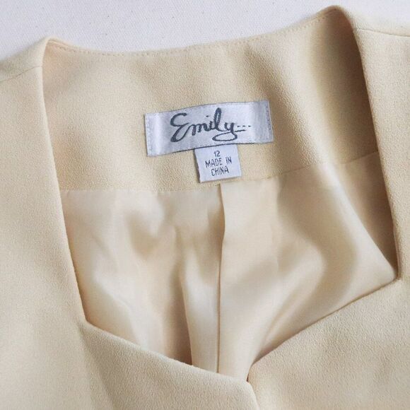 Emily Light Yellow Skirt Suit Size 12 - Picture 3 of 13